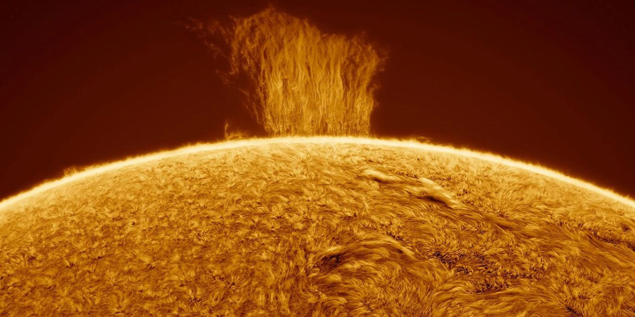 Güneş'in üzerinde 100 bin kilometre yüksekliğinde ateş şelalesi oluştu