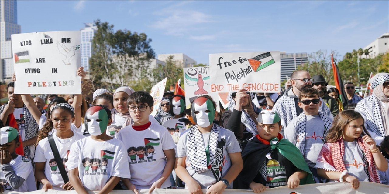 ABD'nin Los Angeles kentinde çocuklar Filistin'e destek için buluştu