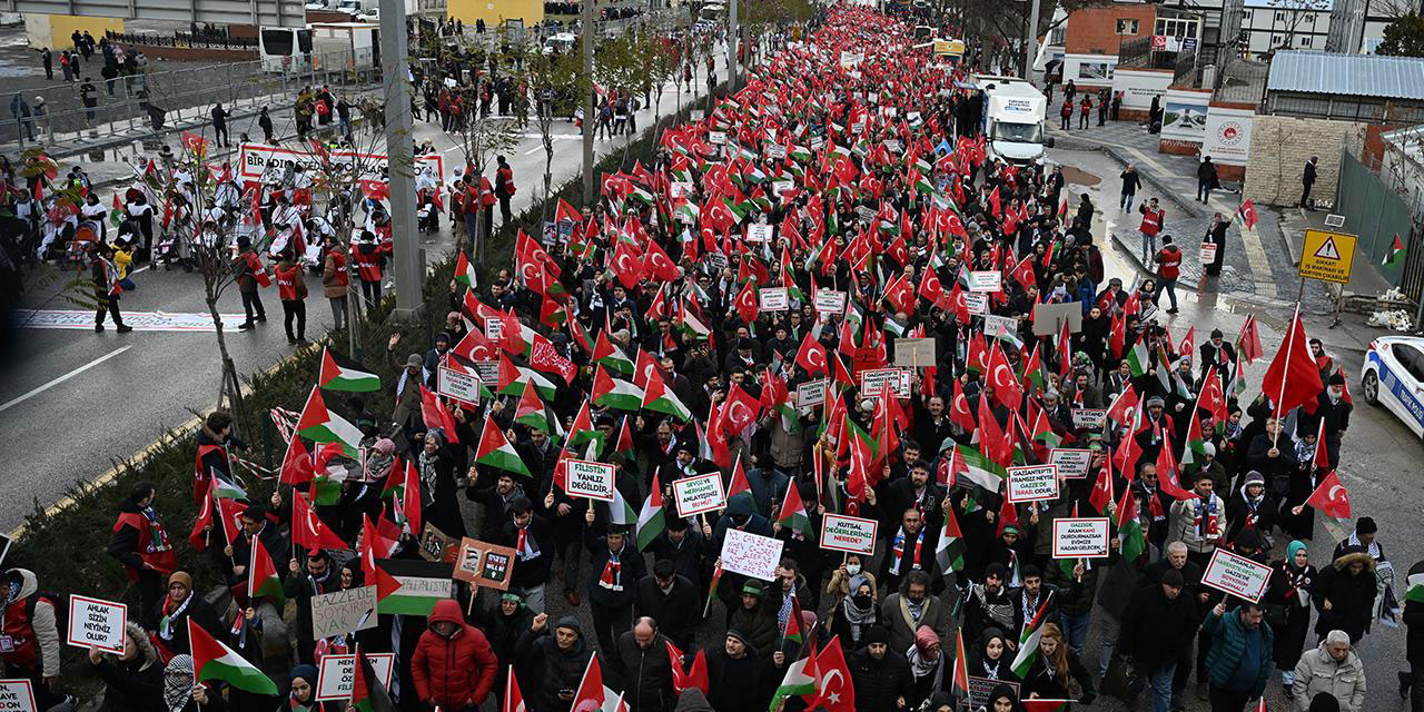 Ankara, 'Büyük Gazze Yürüyüşü ve Mitingi'nde buluştu: Zulme karşı omuz omuza