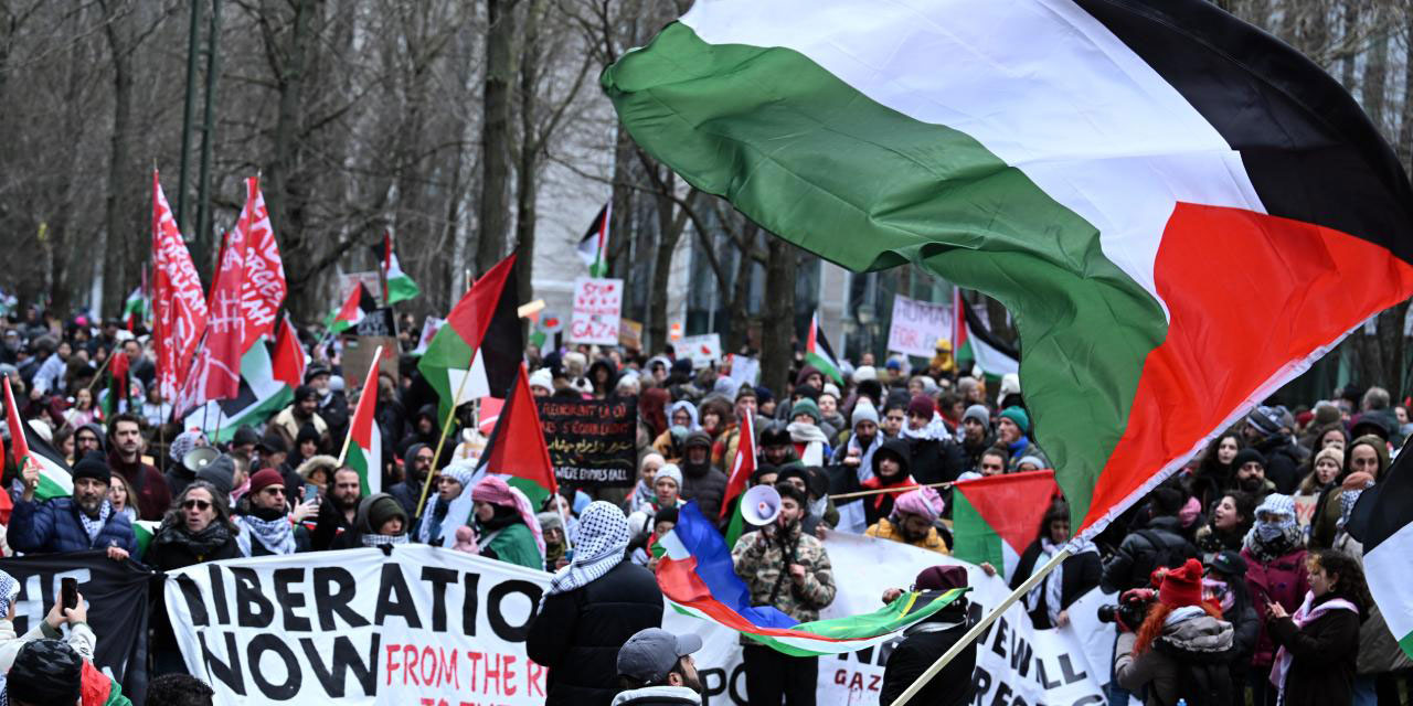 Belçika'da Gazze'ye destek gösterisi