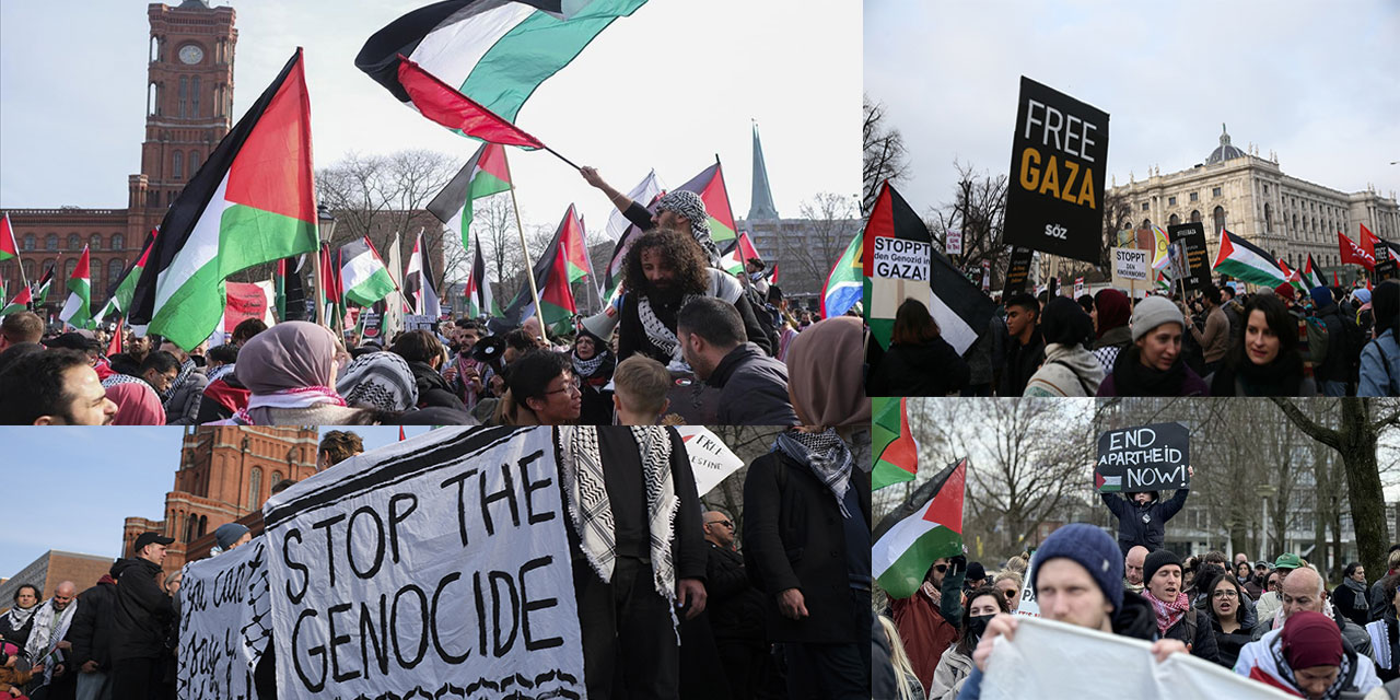Avrupa'nın vicdanlı halkları sokaklarda: Terörist israil, Filistin'e özgürlük!