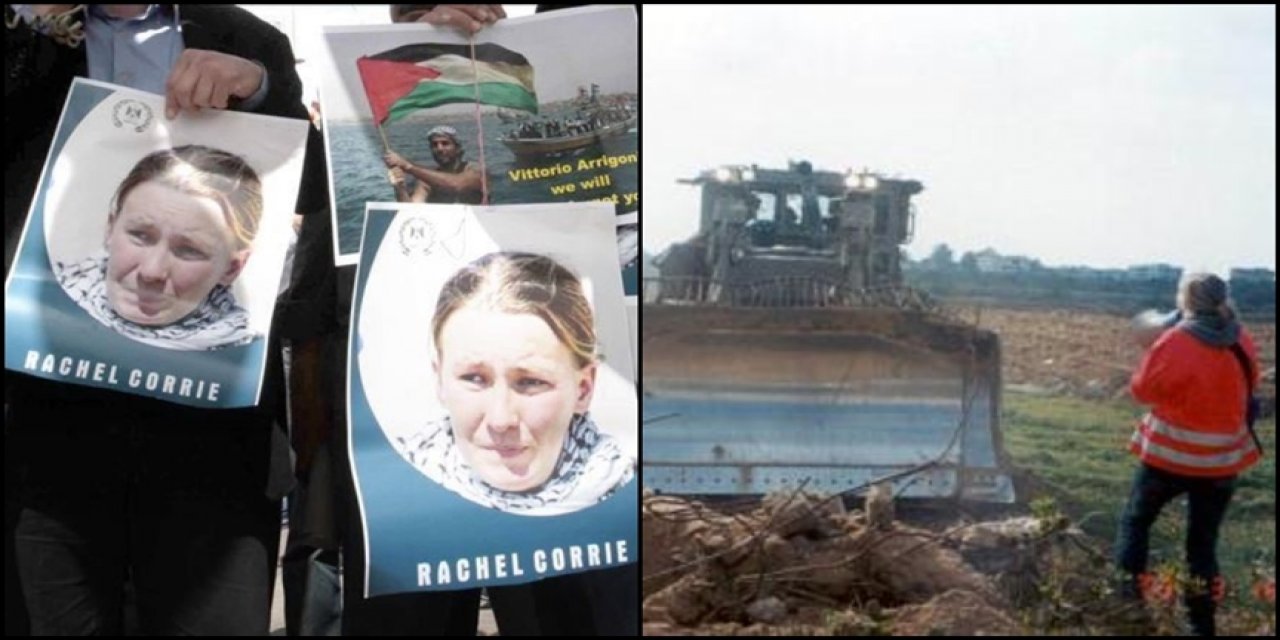 Filistin'i buldozerlere karşı savunan kadın Rachel Corrie, israil onu da öldürmüştü