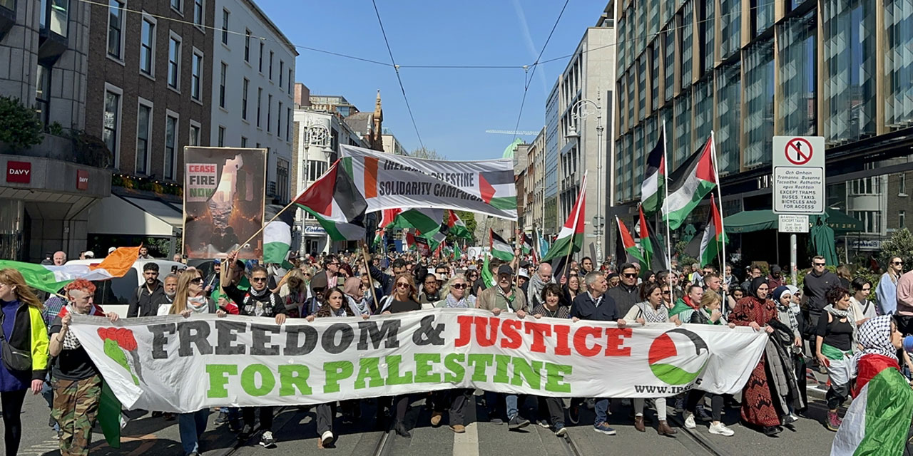İrlanda'da 'Filistin için özgürlük ve adalet' gösterisi düzenlendi