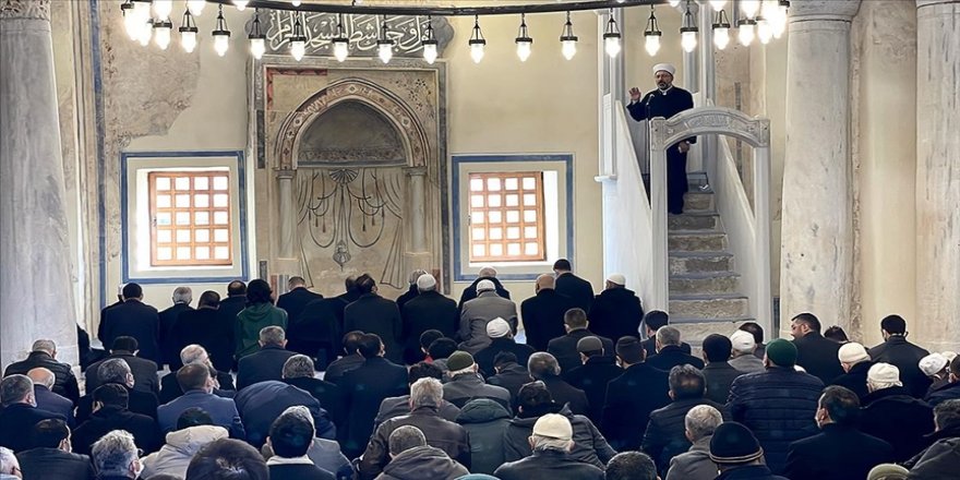 Enez Ayasofya Camisi Cuma namazı ile açıldı