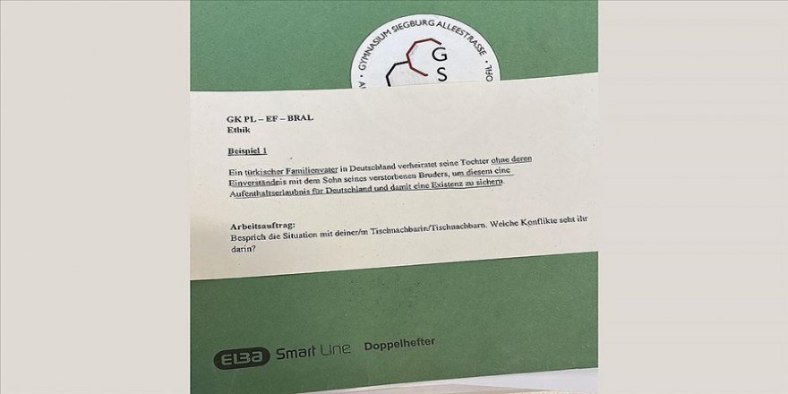 Almanya'daki bir okulda Türklere yönelik ırkçı ifadelerin yer aldığı ödev tepki çekti