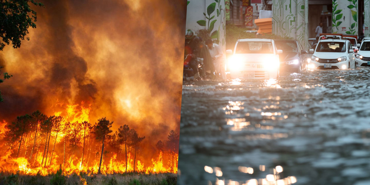 Dünya'ya mesaj var: Bir yanda sıcaklık ve yangınlar, diğer yanda sel