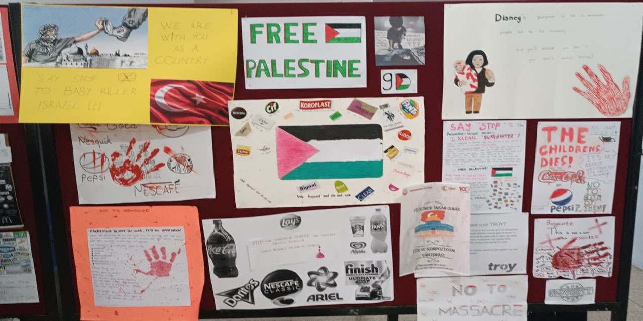 Fen lisesi öğrencilerinden Filistin'e destek