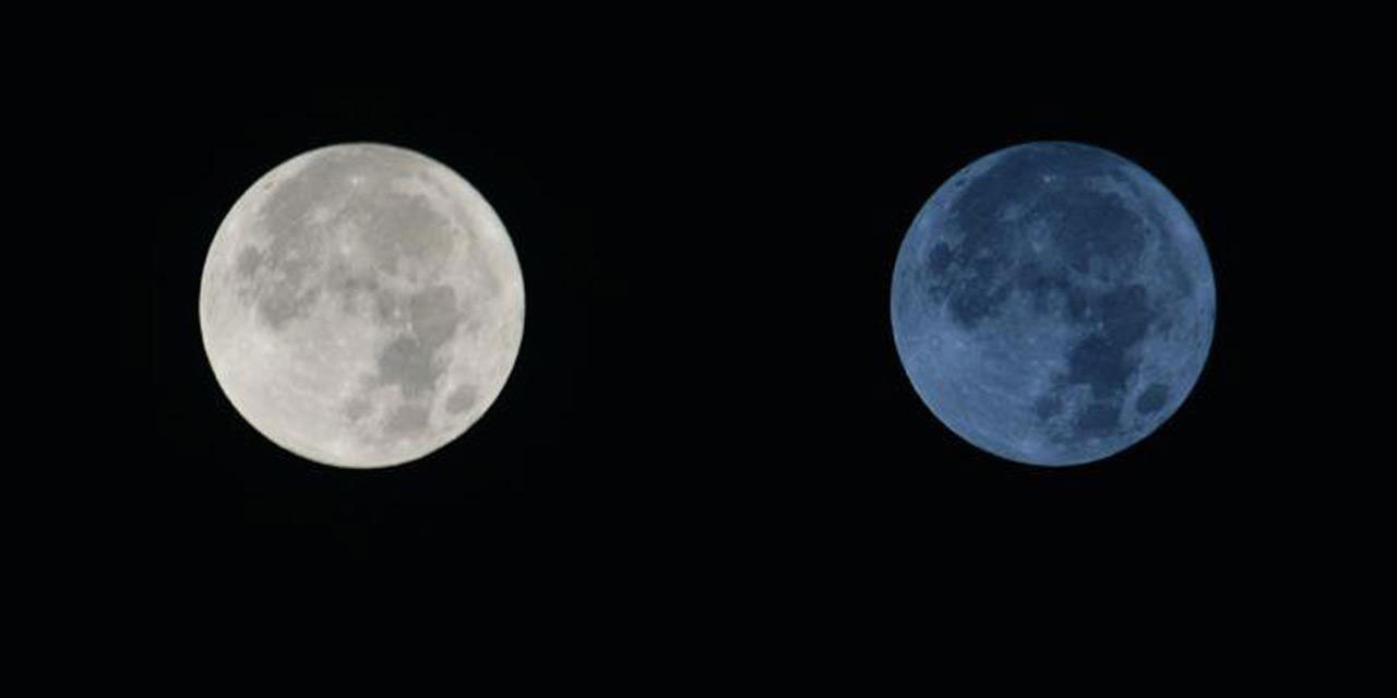 Ay'ın rengi bir dakikada griden maviye dönüştü